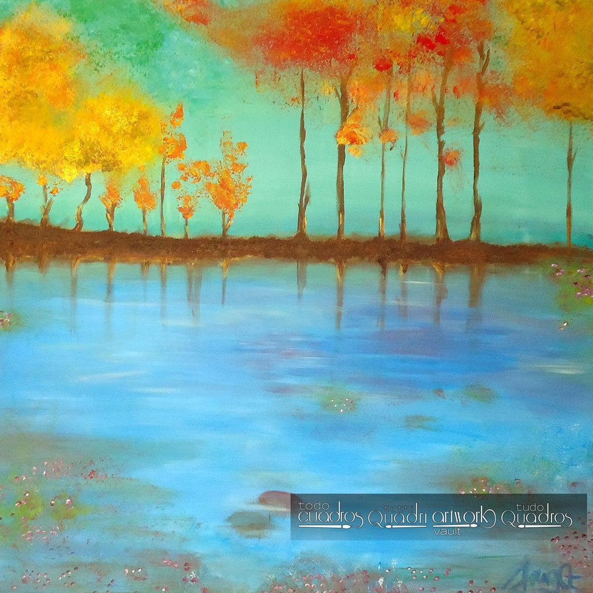 Cuadro "El lago azul" <br /> A. Croxatto