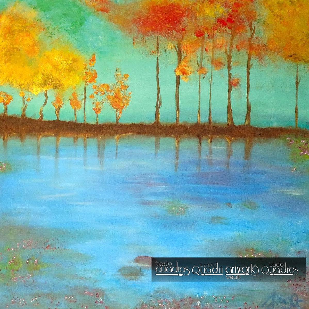 Cuadro "El lago azul" <br /> A. Croxatto