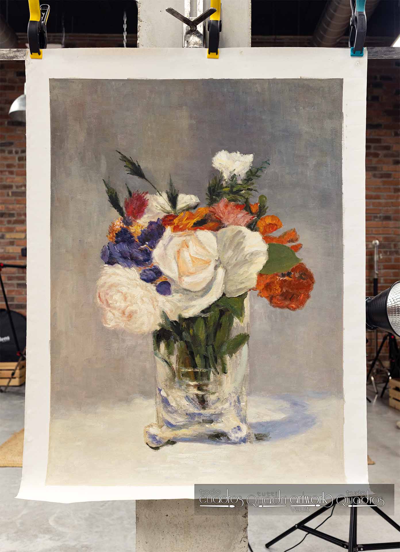 Jarrón de cristal con flores, Manet