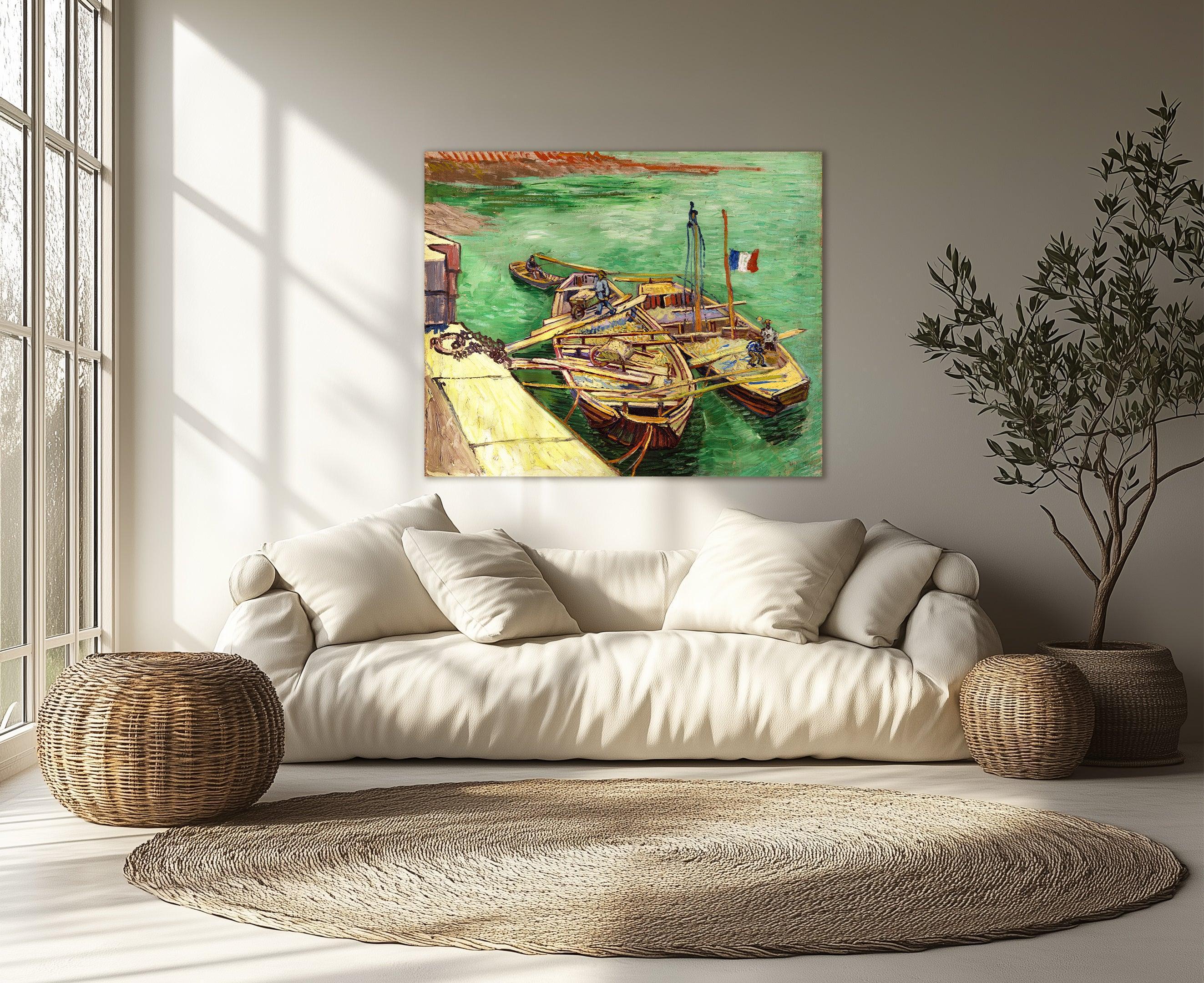 Muelle con hombres descargando, Van Gogh