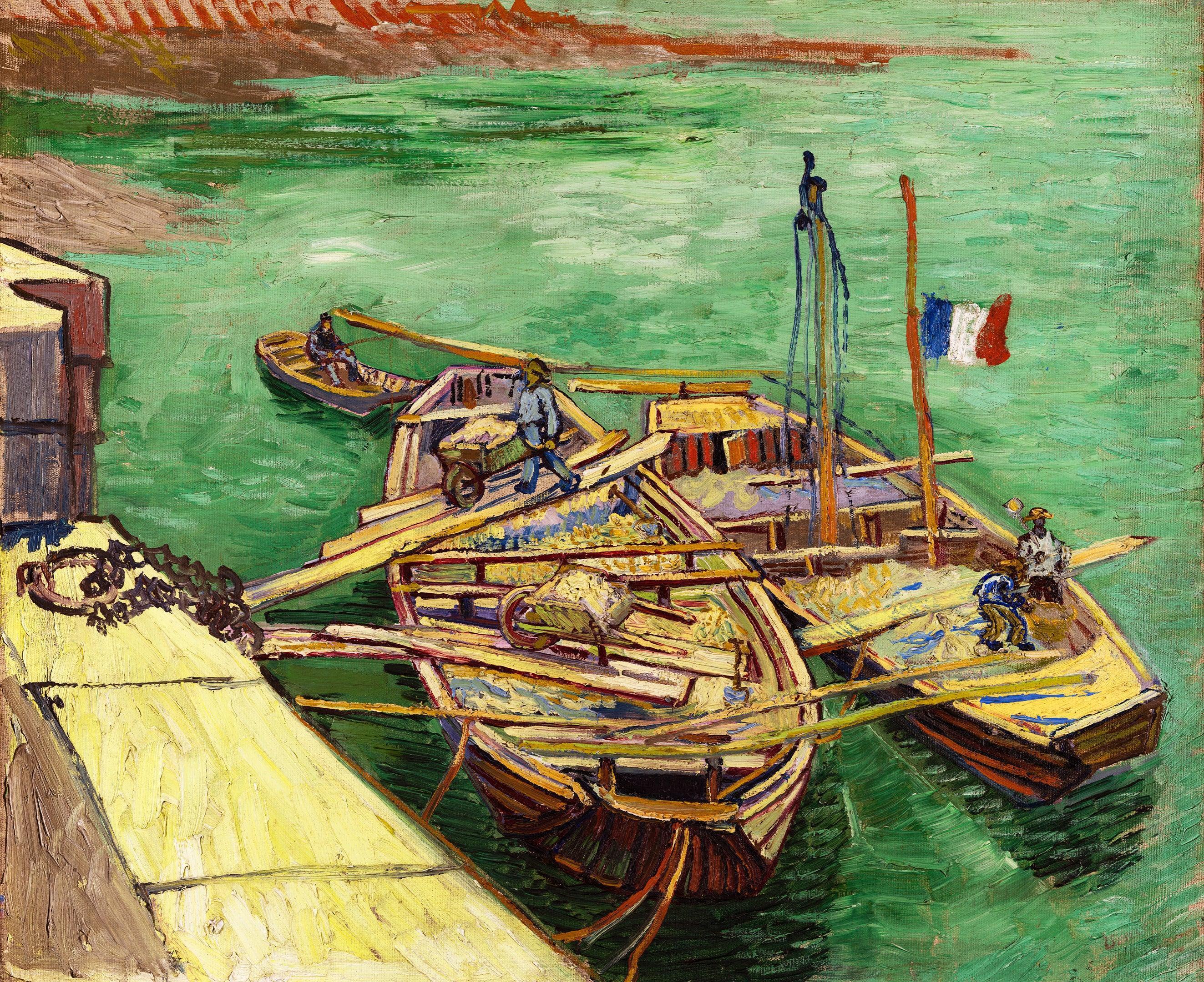 Muelle con hombres descargando, Van Gogh