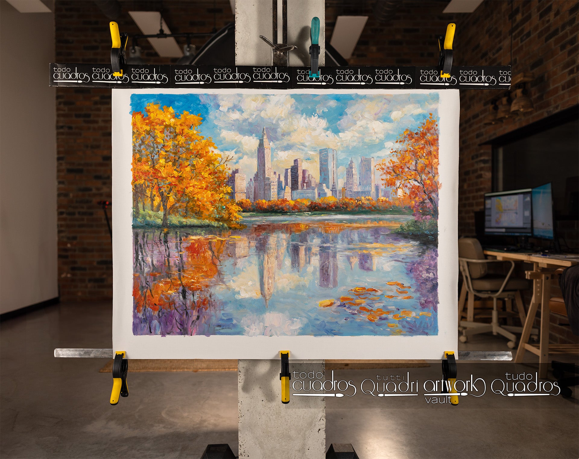 Espejos de otoño en New York, estilo Monet