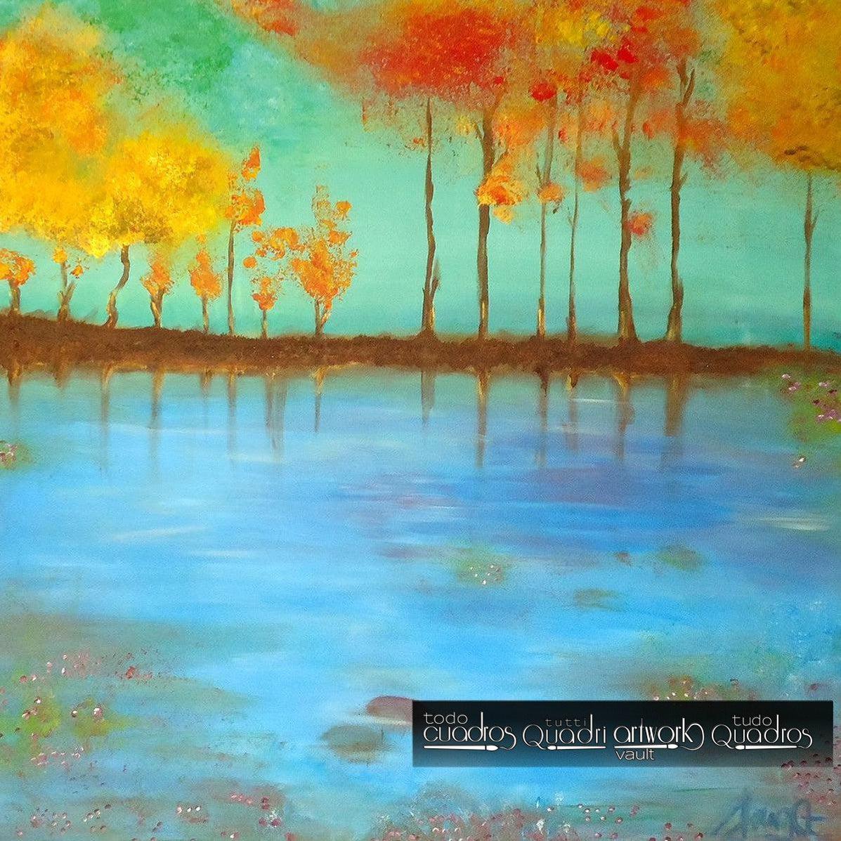 Cuadro "El lago azul" <br /> A. Croxatto