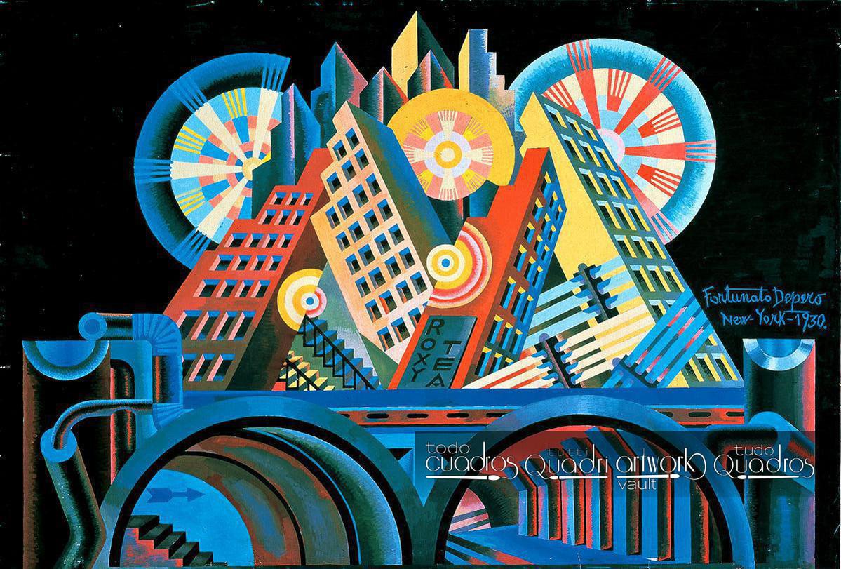 Rascacielos y túnel, Depero