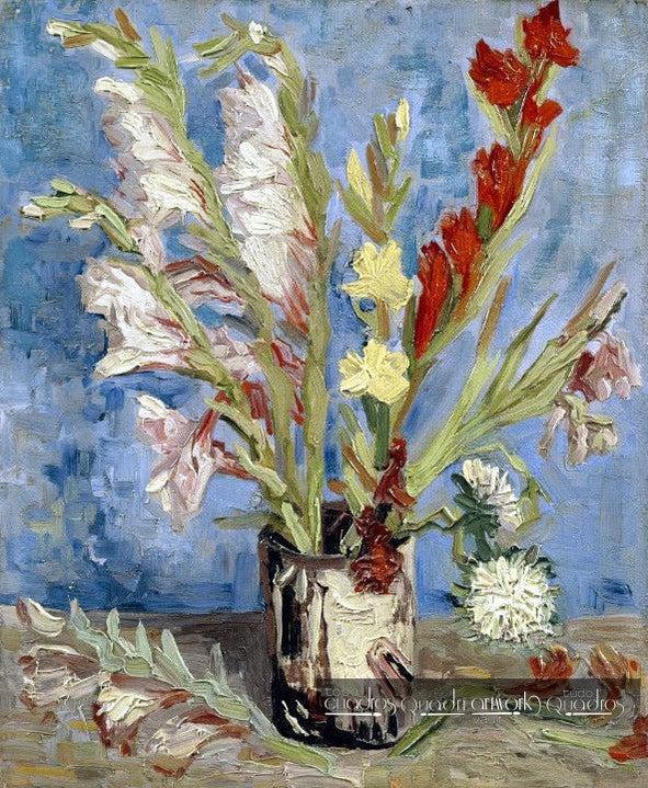 Jarrón de gladiolos y aster, Van Gogh