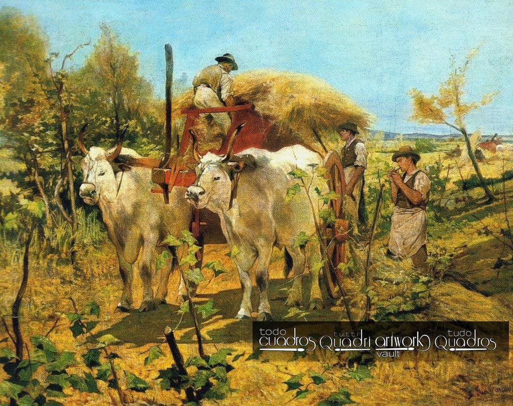 Recolección de heno en Maremma, <span class="nobr">Giovanni Fattori</span>