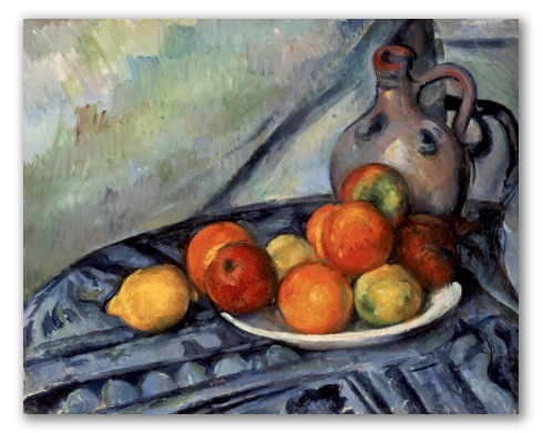 Cuadro "Fruta y jarra en una mesa"